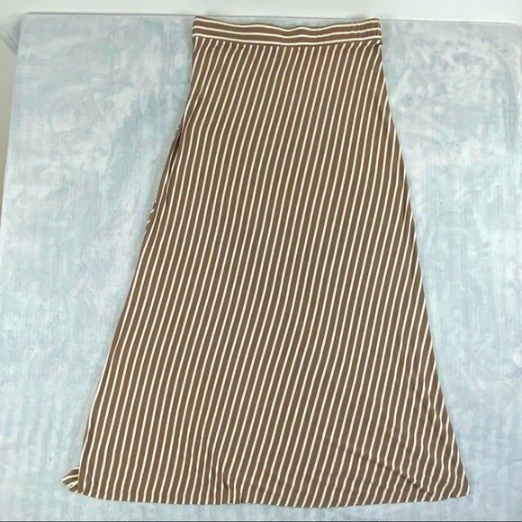 Anonyme Striped Maxi Skirt Striped Elastic Waist - Picture 2 of 7
